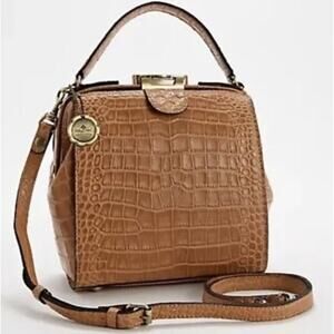 Patricia Nash Leather Croc Embossed Nela North/South Biscuit,Bag